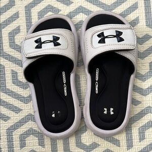 Under Armour Kids Slide Sandals - Black and White